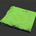 Ancient Stone Circle Structure Model With Green Grass And Surrounding Vegetation