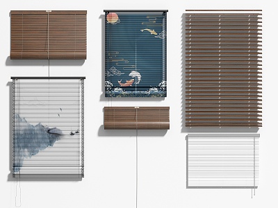 Blinds Curtain Rolling Blinds Roman Blinds 3d model