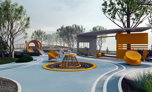 Modern children's play area 3d model