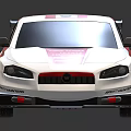 White and Red Racing Car With HSBC Castrol Logos And Rear Wing
