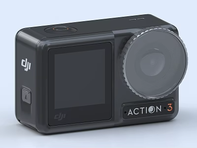 DJI Action 3 Digital Camera Portable Design With Large Screen And Lens 3d model