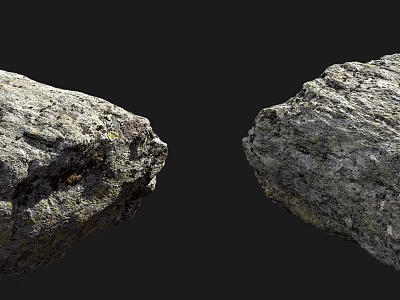 Natural Rough Stones and Warm Wooden Textures in Modern Decorative 3d model