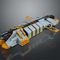 Futuristic Mechanical Structure Design With Gray Yellow Modular Components And Industrial Details 3d model