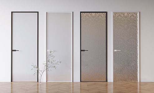 Glass Single Door Swing Door Tortoise Glass Swing Door 3d model