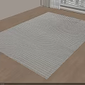 Light Gray Square Carpet With Wavy Texture On Wooden Floor With Modern Window Curtain 3d model