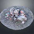 Outdoor Garden Ornament Featuring Circular Design And Stacked Stones In Natural Style