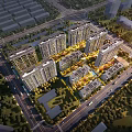 Aerial Planning of Modern Residential Complex With High Rise Buildings Green Spaces And Roads