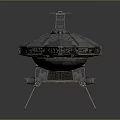 Futuristic SciFi Spaceship Design With Long Pointed Hull And Detailed Structure