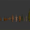 Colorful Reptile Models of Various Species Arranged in Row on Gray Background