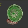 Antique Circular Object With Engraved Scales Intricate Patterns And Solid Base 3d model