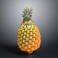 Fresh Ripe Pineapple with Vibrant Green Leaves and Golden Yellow Skin as Juicy Tropical Fruit