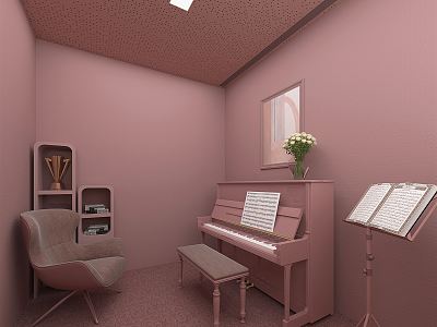 Post-modern piano room piano training institution practice piano room model