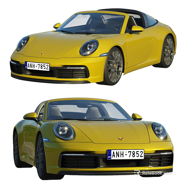 Stunning Yellow Sports Car Exterior With Sleek Headlights Alloy Wheels And Curved Body Lines 3d model 