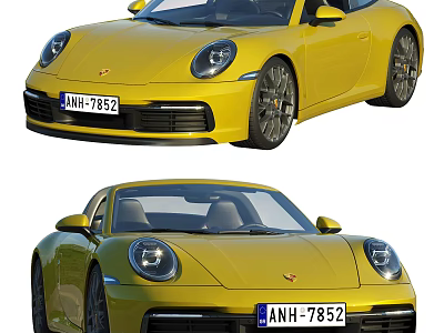 Stunning Yellow Sports Car Exterior With Sleek Headlights Alloy Wheels And Curved Body Lines 3d model