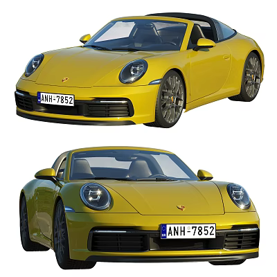 Stunning Yellow Sports Car Exterior With Sleek Headlights Alloy Wheels And Curved Body Lines 3d model