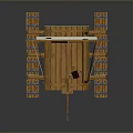 Minecraft Style Wooden Boat With White Sail Character And Crate Float Base 3d model
