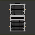 Industrial Mobile Platform Base With White Metal Frame Black Beams And Orange Wheels