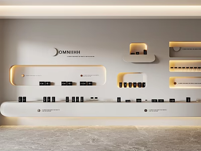 Elegant Modern Cosmetics Store Interior With Organized Shelves And Beauty Products 3d model