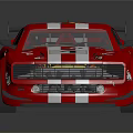 Pink And White Striped Race Car With Rear Spoiler Numbers 4 And 1 On Body