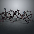 Complex Metallic Equipment Structure With Geometric Shapes And Ring Components