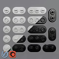 Various Design Electrical Power Sockets In White Black Colors With Multiple Outlet Types