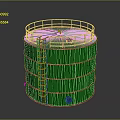 Green Cylindrical Industrial Storage Tank With Side Ladder And Top Railing