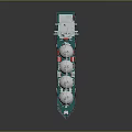 Modern engineering ship, digging ship, gold mining ship 3d model