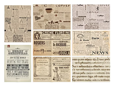 Vintage Newspaper Collage With Coffee Ads News Articles And Retro Typography 3d model