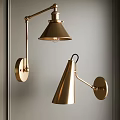 Elegant Brass Wall Lamps With Modern Cone Shade Design For Stylish Home Lighting