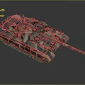 Military Combat Tank With Camouflage Coating Long Barrel And Armored Design
