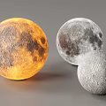 Modern Moon Shaped Floor Lamps With Glowing Yellow And Gray Finishes For Interior Decor