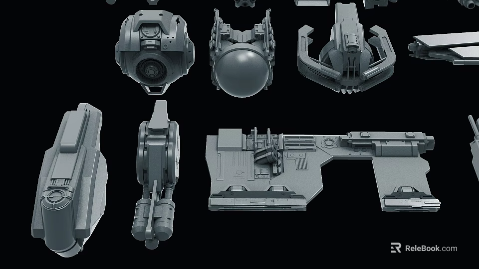 Shower Sauna Equipment Components Featuring Various Mechanical Parts And Structural Designs 3d model
