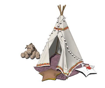 Modern Tent Children Tent Pillow Toy 3d model