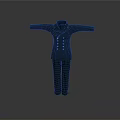Navy Blue Double Breasted Uniform With Long Sleeves And Pants Set