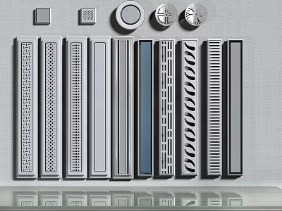 Air Conditioner Vents With Various Modern Designs And Decorative Patterns For Home 3d model