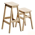 Modern Wooden Bar Stools With Simple Light Wood Design For Kitchen Counter