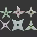 Traditional Metal Shuriken Weapon With Star Shaped Blades And Various Designs