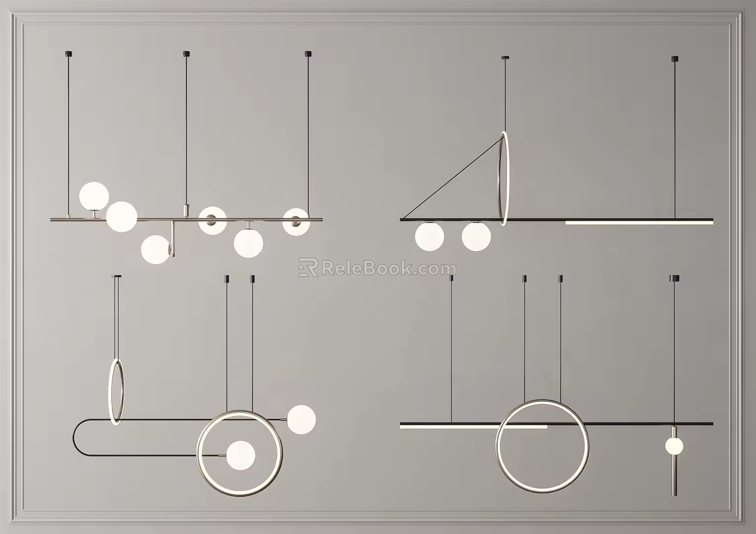Modern chandelier combination 3d model