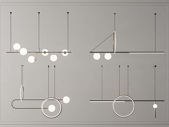 Modern chandelier combination 3d model