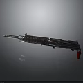 Detailed 3D Model Weapon With Black Silver Metal Spring Mechanism Reflective Surface And Gray Background