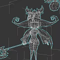 Cute Fantasy Game Character With Pink Witch Hat Scythe And Winged Orb