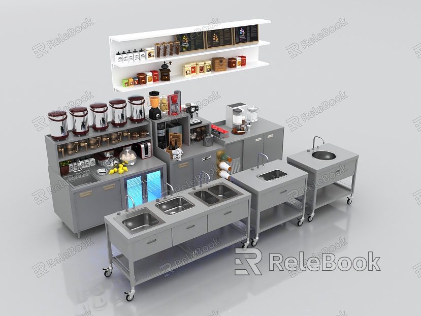 Modern milk tea shop console model