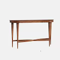 Elegant Walnut Wooden Console Table With Slim Legs And Smooth Top Surface