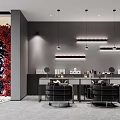 Luxury Beauty Hair Salon Interior With Styling Chairs Mirrors And Decorative Wall