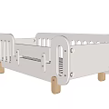 White Wooden Bunk Bed With Safety Guard Rails And Sturdy Ladder For Kids Bedroom Furniture