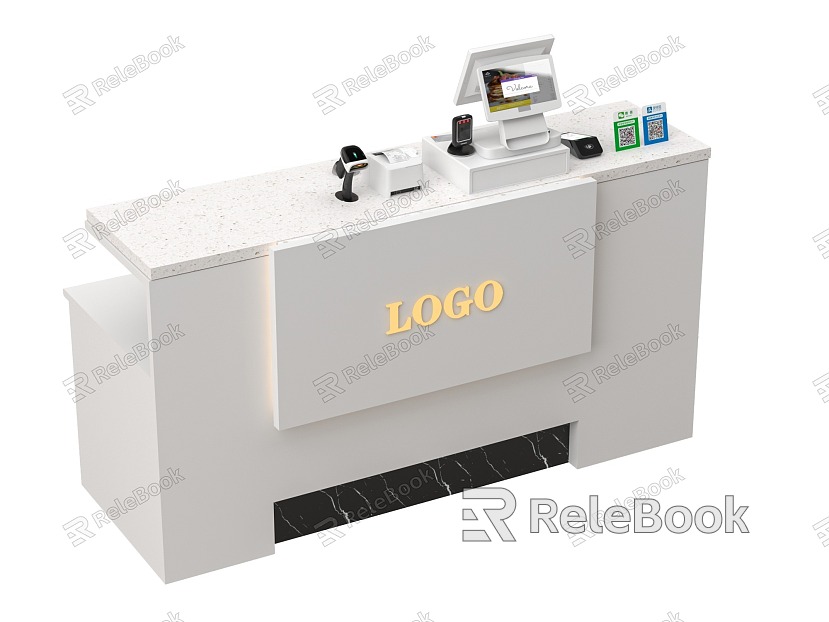 Cashier desk Reception desk Reception desk Cash register QR code Reception desk model