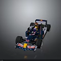 Red Bull Formula 1 Racing Car With Blue And Red Streamlined Design And Sponsor Logo