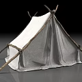Outdoor Playground Equipment Featuring White Fabric Tent Structure With Wooden Poles For Kids