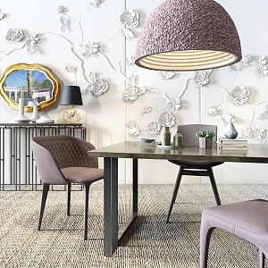 Modern Dining Table and Chair Combination 3d model