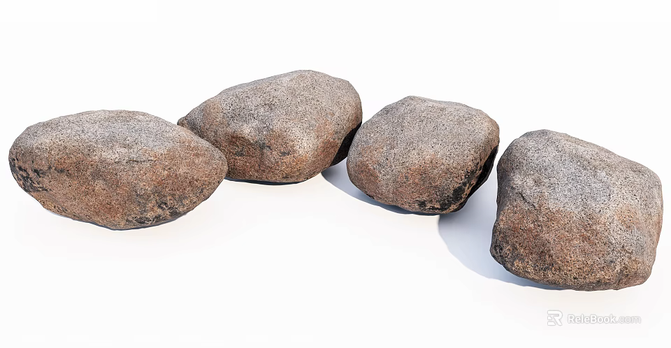 Natural Stone and Wood Decorative Elements for Rustic Home Design 3d model